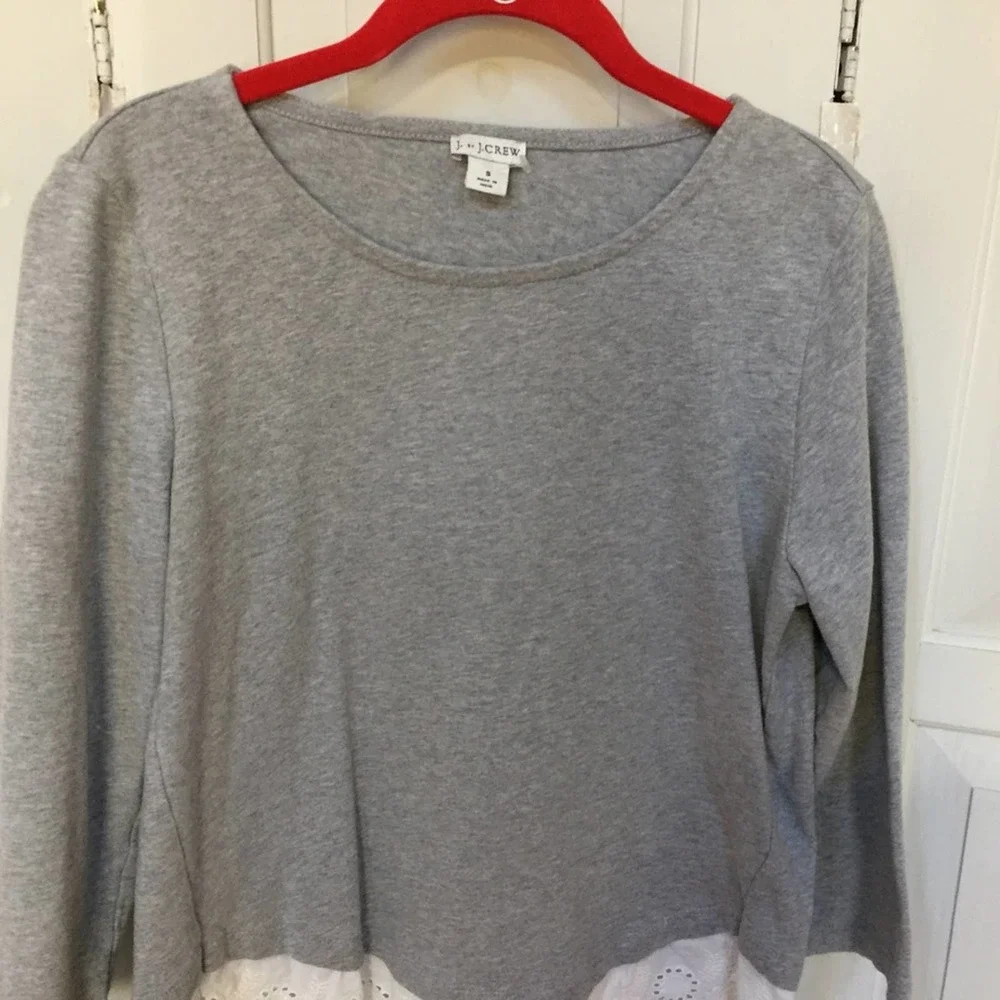 J. by J. Crew Gray Top w/ Eyelet Detail - Picture 4 of 16